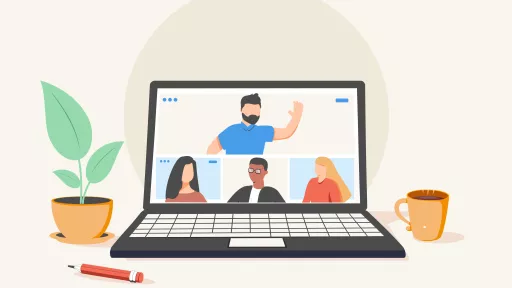 people connecting together, learning and meeting online via tele
