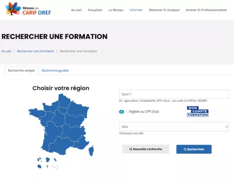  Illustration moteur de recherche Offre de formation RCO